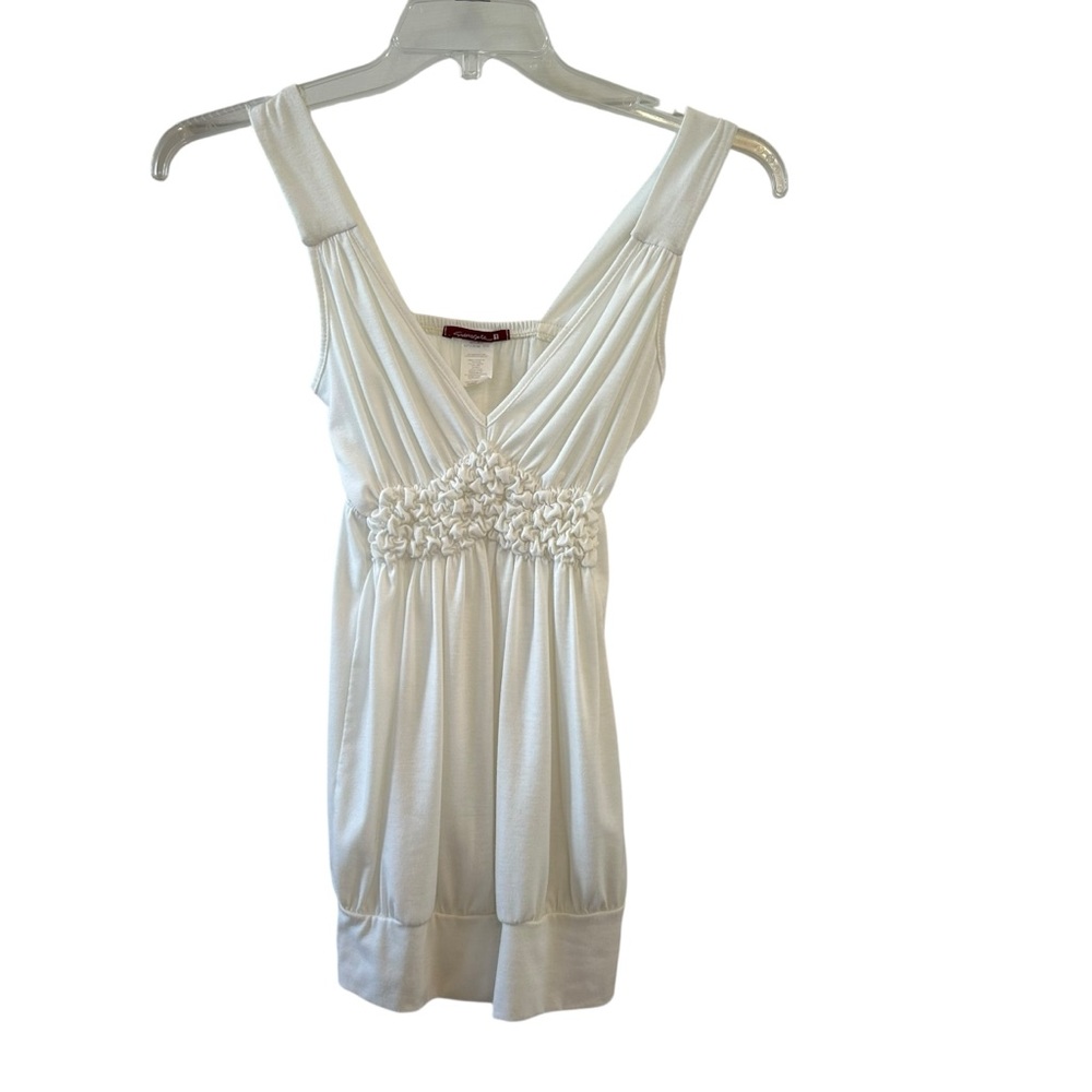 True Y2K White Tank Top Blouse Empire Waist Small Vintage